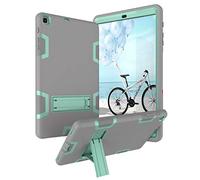 Yoagoal Funda para Galaxy Tab A 10.1 2019, Híbrida Tres Capas Shockproof Antideslizante con Kickstand Cover Carcasa para Samsung Galaxy Tab A 10.1 2019 T510 T515, Gris&Verde Menta