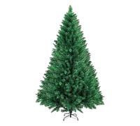 yoakaiax Árbol de Navidad artificial con patas de metal sólido, árbol de Navidad artificial para el hogar, oficina, decoración de fiestas, árbol de Navidad pequeño, verde, abeto canadiense de 8 pies