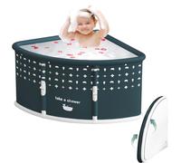 yoakaiax Bañera plegable portátil en forma de abanico para adultos y niños, bañera plegable para adultos, bañeras independientes, bañera de remojo para cabina de ducha, bañera plegable para baño