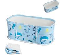 Yoakaiax Bañera Portátil Plegable de 43 Pulgadas para Adultos - Ideal para Ducha, Baño Caliente y Baño de Hielo - Azul