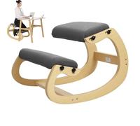 yoakaiax Silla ergonómica de rodillas con asiento ajustable, mecedora de oficina, taburete ajustable de madera, rodilla mecedora ajustable con acolchado suave, silla de postura para la rodilla, carga