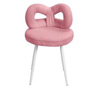yoakaiax Taburete de tocador compacto con respaldo de lazo, diseño sin brazos para tocador y dormitorio, silla de maquillaje, color rosa B