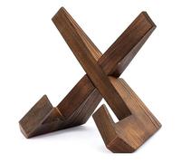Yobadam 2 Piezas Soportes de Madera para Exhibición de Platos, Cuadros y | Madera de pino maciza, estilo rústico vintage, escaparate de mesa, uso en tienda en el hogar, exhibición estable, listo