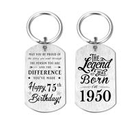 Yobent Regalos de 75 cumpleaños para hombres de 1948, llavero de feliz cumpleaños 75, regalo de cumpleaños de 75 años para hombre, The Legend was Born in 1948