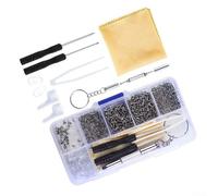 YobiLife 500 piezas de reparación de gafas de acero inoxidable destornilladores de precisión con almohadillas de nariz de silicona para gafas, relojes y pequeños aparatos electrónicos en estuche