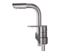 YobiLife Acero inoxidable cepillado 2 agujero grifo mezclador frío caliente sola manija para el lavabo del cuarto de baño