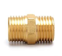 YobiLife Adaptador de boquilla hexagonal de latón macho a macho de 1/4 pulgadas para BSP para sistemas de aire, agua y aceite (1 unidad)