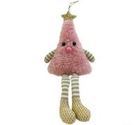 YobiLife Adorno de muñeca de árbol de Navidad de felpa con patas largas para celebración de temporada, adecuado para colgar en árboles o paredes para mejorar las vacaciones, 1 unidad (rosa)