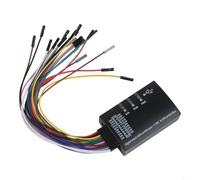 YobiLife Analizador lógico de 16 canales USB 2.0 de alta velocidad de 100 m de muestreo con soporte multiprotocolo que incluye cable UART CAN JTAG 1 con pantalla en tiempo real para una adquisición