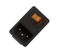 YobiLife C14 IEC320 Enchufe de entrada de alimentación con interruptor basculante iluminado y fusible integrado 10 A 250 V para computadoras, electrodomésticos y electrónica de bricolaje