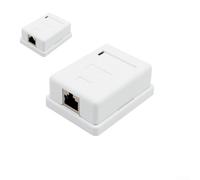 YobiLife Caja de conexiones de red CAT6 de escritorio con blindaje, panel RJ45 de puerto único o doble para transmisión de datos estable, contactos chapados en oro, carcasa ABS, fácil instalación