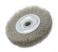 YobiLife Cepillo de rueda de alambre de 5 pulgadas, agujero de 16 mm, alambre prensado de acero inoxidable para amoladora de banco, desbarbado, eliminación de óxido, pulido y limpieza de metal, 1