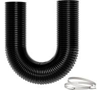 YobiLife Conducto flexible de 0,8 m para rejillas de ventilación de calentador y secadora diésel, manguera de aluminio de 75 mm y 100 mm con 2 abrazaderas, construcción de 5 capas para reducción de