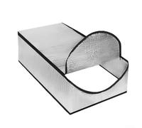 YobiLife Cubierta aislante para escalera de ático con cremallera, lámina de aluminio, barrera térmica, material de doble capa, 45 x 40 x 7 cm, color plateado, resistente al fuego, sello antipolvo para