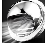 YobiLife Cubierta de ventilación de acero inoxidable 304 | Rejilla de ventilación redonda con pantalla de malla integrada | Campana extractora para baño, cocina, ventilación de pared (70 mm)