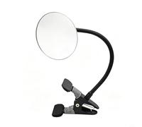 YobiLife Espejo de seguridad convexo ajustable con clip, 8,51 cm | Espejo de vidrio de grado óptico con abrazadera de esponja segura para arañazos adecuado para escritorios y cubículos