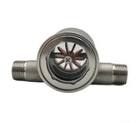 YobiLife Indicador de visualización de flujo con rosca externa, acero inoxidable 304, DN15-DN50, 1.6MPa, gris, para monitoreo de procesos industriales y detección de fugas (DN15)