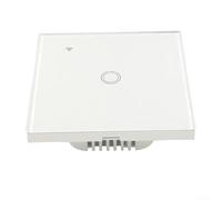 YobiLife Interruptor de luz táctil de 1 banda, interruptor de pared WiFi inteligente para Tuya y aplicación Smart-Life, control de voz a través de Alexa, 86 mm x 86 mm, negro/blanco/dorado, no