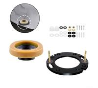 YobiLife Juego de anillos de cera de inodoro y pernos de latón, sello de junta extra grueso para salida de suelo, inodoros a prueba de fugas, bloqueo de olor, kit de instalación de drenaje con brida