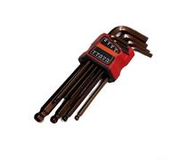 YobiLife Juego de llaves hexagonales de aleación de acero de 9 piezas, kit de llaves de extremo de bola de brazo largo de 1,5 mm a 10 mm, acabado de bronce para montaje y reparación de muebles