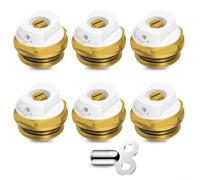 YobiLife Juego de válvulas de purga de aire manual para radiador, válvula de escape de cobre de 1/2 pulgada con llave para un sistema de calefacción eficiente, incluye 6 válvulas y 1 llave para