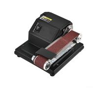 YobiLife Lijadora de banda mini eléctrica, herramienta compacta de metal para pulir madera con interruptor de seguridad para afilar bricolaje, amolar, color negro, grano 10