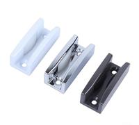YobiLife Limitador de puerta corredera Guía de rodillo de canal U para ducha Puerta de vidrio deslizamiento suave Riel de plástico de una sola ranura se adapta a la mayoría de recintos de baño