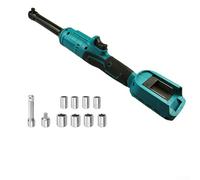 YobiLife Llave de trinquete inalámbrica de 18 V para baterías Dewalt, motor sin escobillas, par de torsión de 28 m-libras, velocidad ajustable, luz LED, incluye juego de enchufes métricos para uso