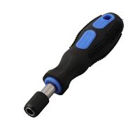 YobiLife Mango de destornillador hexagonal de 6,35 mm con soporte magnético para puntas, agarre de goma antideslizante para puntas de destornillador de 1/4 pulgadas y llave de vaso (azul negro)