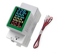 YobiLife Medidor de electricidad digital de carril DIN PZEM-008AC con LCD retroiluminado, mide voltaje de CA 50-300V, corriente 0-100A, potencia activa y energía en kWh para monitoreo de gabinete de