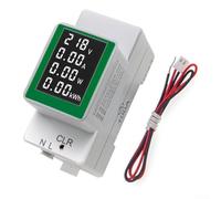 YobiLife Medidor de electricidad digital PZEM-008AC con LCD retroiluminado, mide voltaje de CA 50-300V, corriente 0-100A, potencia activa y energía en kWh para monitoreo de gabinete de distribución