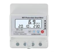 YobiLife Medidor de energía fotovoltaica inteligente y disyuntor de 100 A, riel DIN monofásico con WiFi y LCD, monitoreo bidireccional para aplicaciones solares TUYA