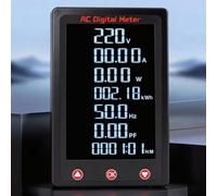 YobiLife Medidor de pantalla digital de CA con alarma de sobrecarga, retroiluminación LCD grande, 80-260 V, 100 A, monitor de energía de corriente de voltaje para industrial (cerrado)