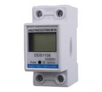 YobiLife Medidor de potencia digital LCD DDS1108 80A Medidor de energía monofásico AC 220V con montaje en riel DIN para facturación residencial comercial industrial
