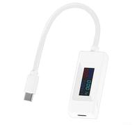 YobiLife Medidor de potencia USB-C KWS-065C, monitor de voltaje y corriente en tiempo real con rango de 4-30 V 0-6.5 A, pantalla LCD para PD y para pruebas de carga rápida QC3.0 (blanco)