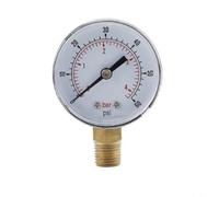 YobiLife Medidor de presión de montaje radial 0-60 PSI, rosca BSPT de 1/4 pulgadas, cuerpo de acero inoxidable para aplicaciones de agua, aire o aceite