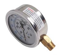 YobiLife Medidor de presión sísmica de 60 mm, cobre duradero y acero inoxidable, medidor hidráulico y de aire de precisión, instrumentación industrial robusta para monitoreo del sistema de aceite
