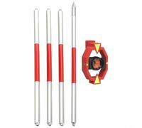 YobiLife Mini-prisma para estación total con 4 postes de aleación de aluminio, vidrio óptico de 30 cm, incluye cono puntiagudo de acero inoxidable adecuado para tareas de topografía (ADS101 17,5 mm)