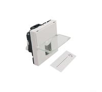 YobiLife Módulo de red Cat5e Cat6 Cat6a de 45 x 45 mm para salas de servidores europeas, conector Ethernet compatible con Keystone con cubierta antipolvo y mango giratorio, blanco (categoría 6a)