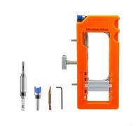 YobiLife Plantilla de mortaja de bisagra de puerta, plantilla de enrutador ajustable para ranuras de bisagra precisas, kit de accesorios de sujeción para instalación de puertas de madera (naranja)