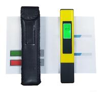 YobiLife Pluma probadora de calidad del agua 3 en 1 con pantalla retroiluminada inteligente para medidor de conductividad de temperatura de agua purificada Ro portátil (funda de cuero amarillo)