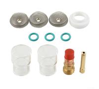 YobiLife TIG Kit de antorcha, con lente de gas de 3/32 pulgadas, copa #12, pinza de 2.4 mm compatible con WP-17/18/26, incluye cubierta protectora, electrodo de cobre, anillos de sellado
