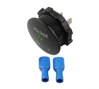 YobiLife Voltímetro LED digital impermeable de 5 a 48 V CC con precisión de 0,1 V para monitoreo de batería en coche, barco, motocicleta, camión, para ATV, UTV, RV, negro (verde)