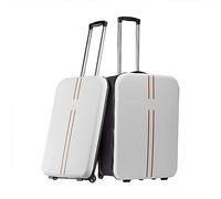 Yobohui Foldable Travel Suitcase Scratch-Resistant Lightweight and Durable Hard-Shell Luggage(White,24in)