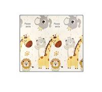 YOBWOK Alfombra Bebe Acolchada Plegable Reversible Safari - Tapete Bebe Ligero Para Jugar En El Suelo - Alfombra Infantil Grande Con Diseño De Animales - Suelo Bebes Acolchado Portátil,180x200x1cm