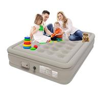 YOBWOK Cama de Aire para 2 Personas,Colchón Hinchable Autoinflable con Bomba PortáTil y Antidesgaste y Impermeable,Colchón Inflable para Camping O Uso DoméStico 200x150x40cm,Beige