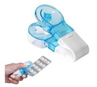 YOCDNOV 2 Piezas pastilleros portátiles- Pastillero portátil con Caja de Almacenamiento, sin Contacto, fácil de Quitar, Ideal para almacenar y Quitar Pastillas (Azul)