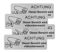 YOCDNOV Juego de 4 señales CCTV Autoadhesivas- señal de vigilancia de cámara de Metal, Adecuada para Puertas o Paredes de casa