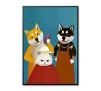 Yocheng Arte minimalista de dibujos animados de animales,peluquero,lienzo de pared,póster,gato,perro,tienda de mascotas,decoración para sala de estar,decoración del hogar,arte 30x40cm sin marco