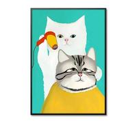 Yocheng Arte minimalista de dibujos animados de animales,peluquero,lienzo de pared,póster,gato,perro,tienda de mascotas,decoración para sala de estar,decoración del hogar,arte 50x70cm Sin Marco